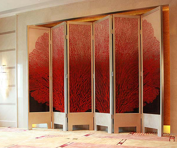 酒店漆畫(huà)屏風(fēng)定制
